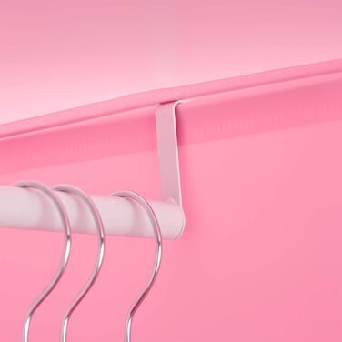 Relaxdays,  Steckregal Kinderzimmer, Tiermotive, Jungen, Türen, Kleiderstangen, Kunststoff Kleiderschrank, 145x110cm, 60%, Standard (Rosa)