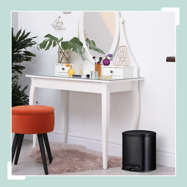 Relaxdays 5 l Bad Mülleimer mit 2 Innenbehältern