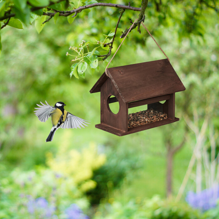 Relaxdays Vogelfutterhaus aus Holz