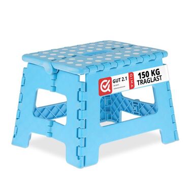 Relaxdays Klapphocker faltbar M Blau