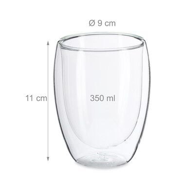 Relaxdays Latte Macchiato Gläser 350 ml