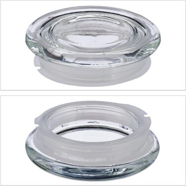 Relaxdays Vorratsgläser, 6er Set, 1,8 l, achteckige Dosen, luftdicht, transparent