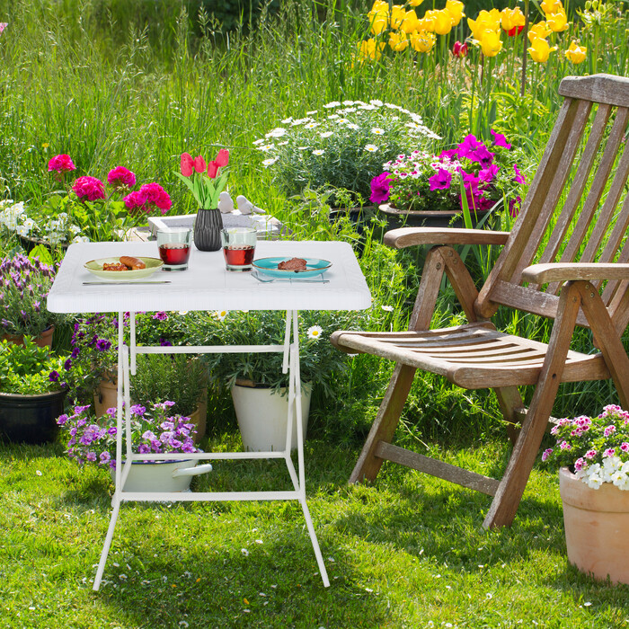 Relaxdays Gartentisch in Holzoptik