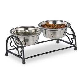 Relaxdays Hunde Napfset mit Halterung