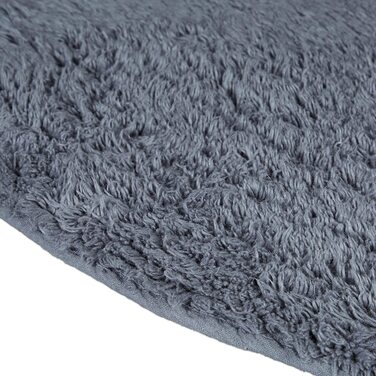 Relaxdays Badteppich  Badematte waschbar, Badvorleger für Fußbodenheizung, grau (Rund, 90 cm (rund))