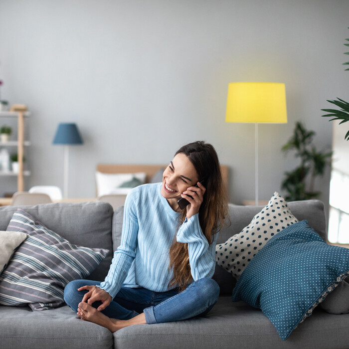 Relaxdays Stehlampe mit Stoffschirm