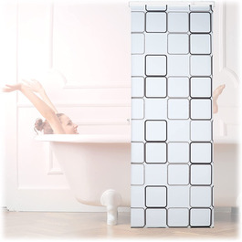 Relaxdays Duschrollo Square, wasserabweisend, Retro Badrollo Wanne u. Dusche, Deckenmontage, 80x240 cm, semitransparent