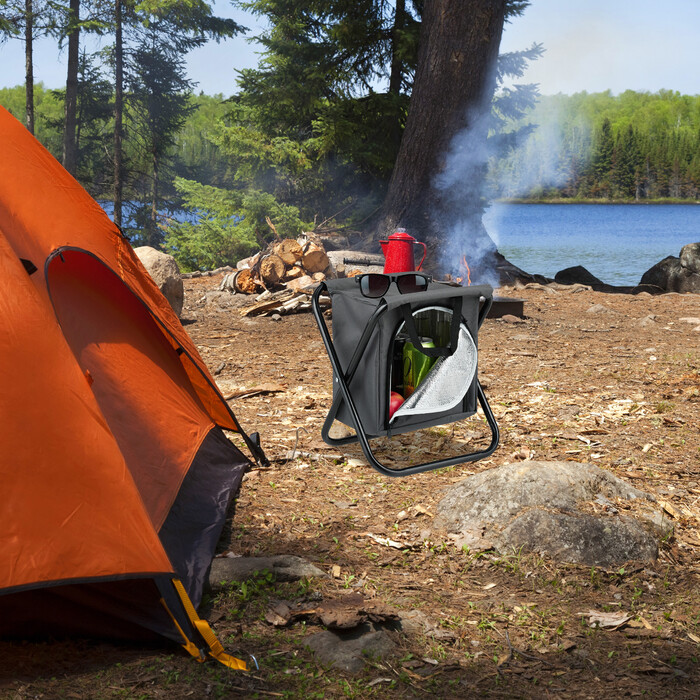 Relaxdays Campinghocker mit Kühltasche