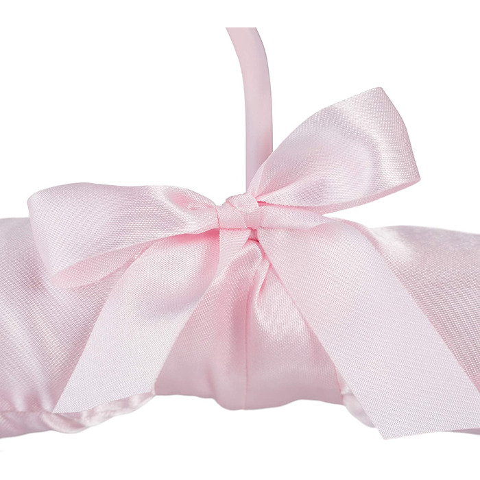 Relaxdays Kleiderbügel Satin,  weich gepolstert, 360° drehbarer Haken, dekorative Schleife, 38 cm breit, (10er Pack, Rosa)
