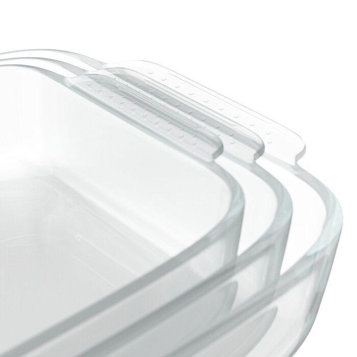 Relaxdays Glas Auflaufform 3er Set