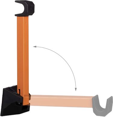 Relaxdays 6er Set Fahrrad Wandhalterung, Fahrradaufhängung, Fahrradwandhalter, Wand, HxBxT: 9,5 x 36 x 9,5 cm, orange-schwarz