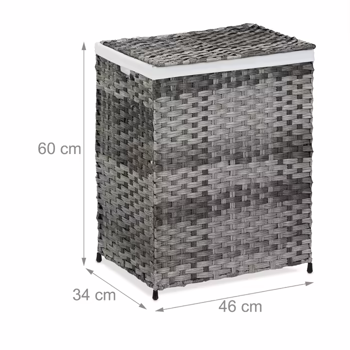 Relaxdays Wäschekorb Rattan-Optik 90 L