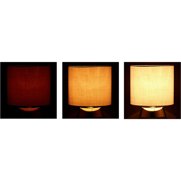 Relaxdays Nachttischlampe Touch dimmbar, moderne Touch Lampe, 3 Stufen, E14, Tischlampe, HxD: 32,5 x 18 cm, grau- (Gold)