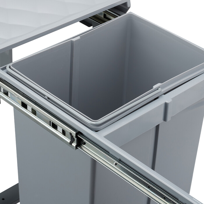 Relaxdays Einbaumülleimer 2x 20l grau