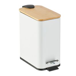 Relaxdays Bad Mülleimer 5 l mit Bambusdeckel