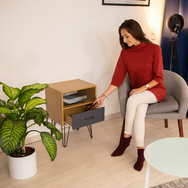 Relaxdays Retro Nachtschrank