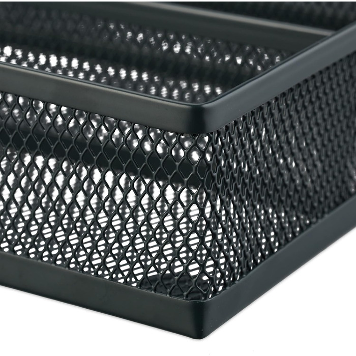 Relaxdays Besteckkasten, HBT: 5x28,5x40,5 cm, 6 Fächer, Metall, anthrazit