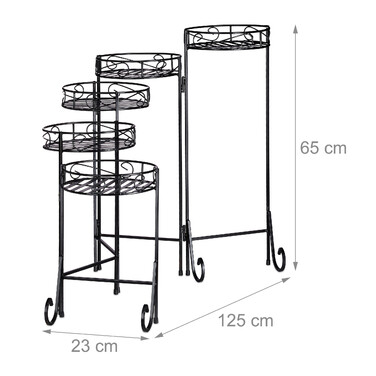 Relaxdays Blumentreppe Metall 5-stufig