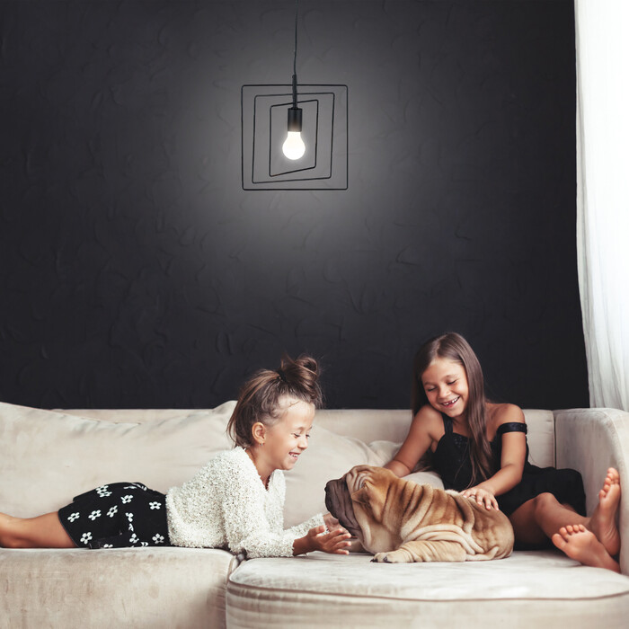 Relaxdays Hängelampe Quadrat schwarz