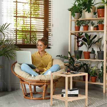 Relaxdays Beistelltisch mit Glasplatte