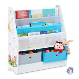 Relaxdays Kinderregal mit 2 Boxen & 3 Hängefächern