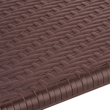 Relaxdays Gartentisch in brauner Rattan-Optik
