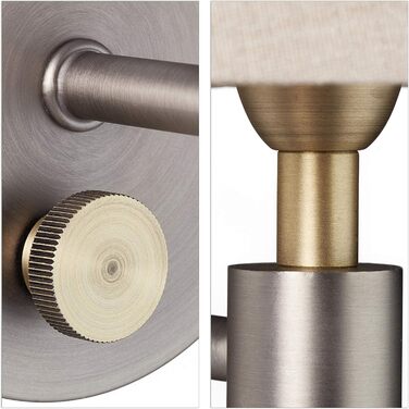 Relaxdays Wandlampe Vintage, dimmbar, mit Schalter, Stoffschirm, E14, 23x15x21 cm, beige/silber