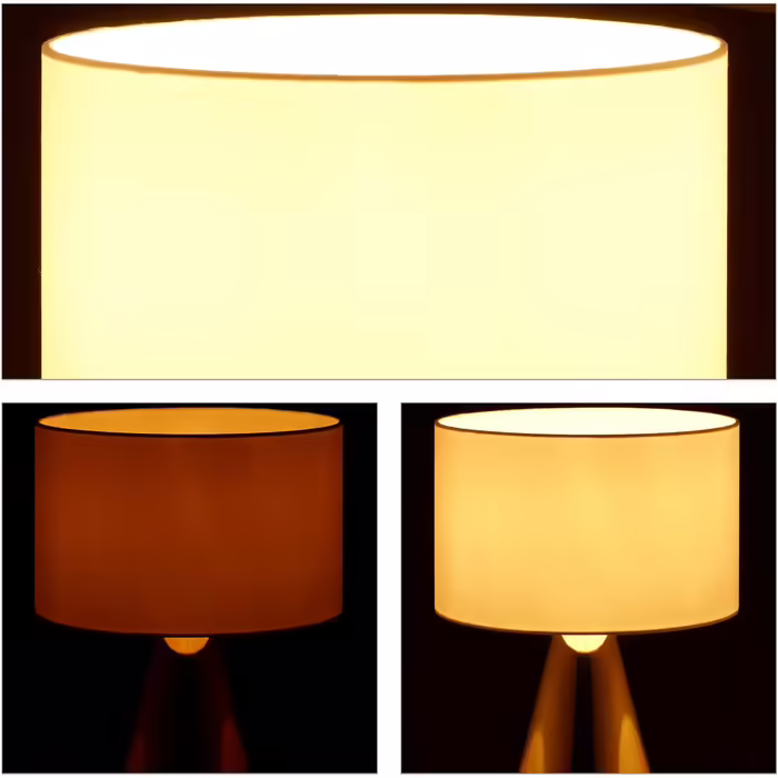 Relaxdays Tischlampe Touch dimmbar, moderne Nachttischlampe, HxD: 40 x 29 cm, E27, Tischleuchte mit Schirm, gold/weiß