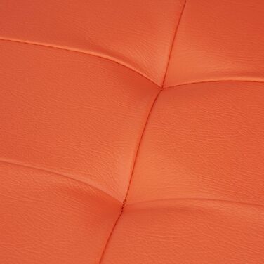 Relaxdays Faltbare Sitzbank 76cm, 2-Sitzer mit Stauraum, Kunstleder, 300kg belastbar, Orange