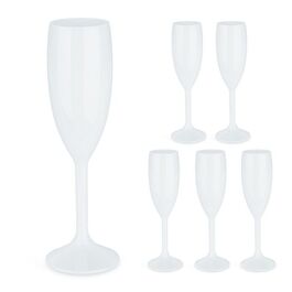 Relaxdays Sektgläser Kunststoff 6er Set