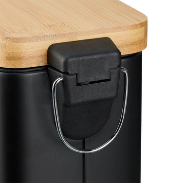 Relaxdays Bad Mülleimer 5 l mit Bambusdeckel
