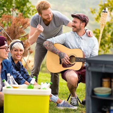 Relaxdays Campingschrank mit 2 Ablagen, HBT: 87x47,5x47,5 cm, Campingregal mit Tischaufsatz, Stauraum im Vorzelt, grau