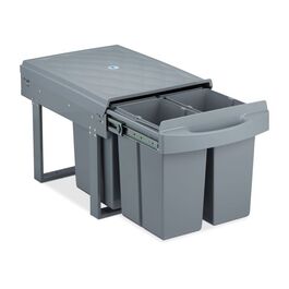 Relaxdays Einbaumülleimer Grau Deluxe 4x8L