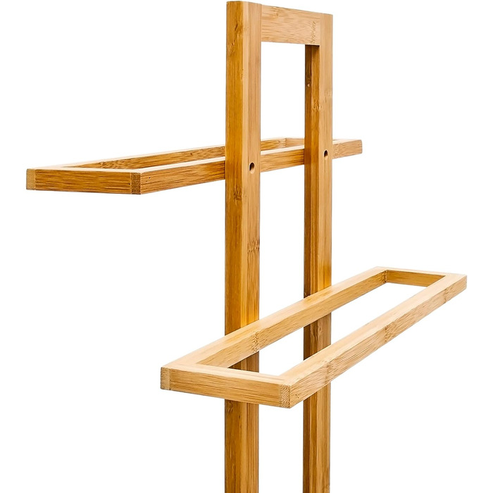 Relaxdays Handtuchständer Bambus HBT 85x37x25cm, frei stehend, Holzoptik, Herrendiener