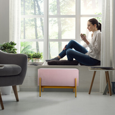 Relaxdays Sitzbank aus Samt
