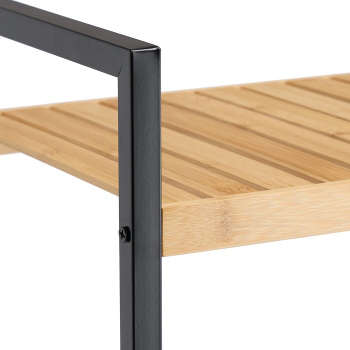 Relaxdays Regal Bambus + Stahl  4 Ablagen