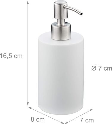 Relaxdays Seifenspender, 180 ml, nachfüllbar, Bad, WC, Küche, Flüssigseifenspender