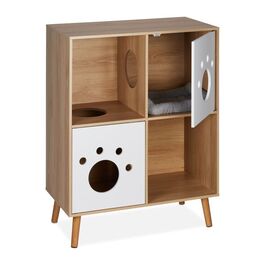 Relaxdays Katzenschrank mit 4 Fächern