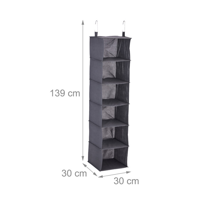Relaxdays Hängeregal Kleiderschrank 6 Fächer