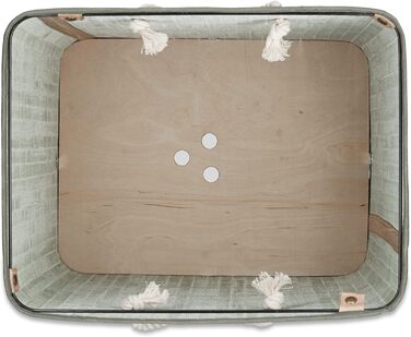 Wäschekorb Bambus, mit Deckel, XL, 83 L, faltbar, HxBxT: 65,5x43,5x33,5 cm, blau (Grün, Creme)