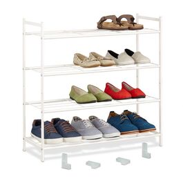 Relaxdays Stapelbares Schuhregal 4 Ebenen