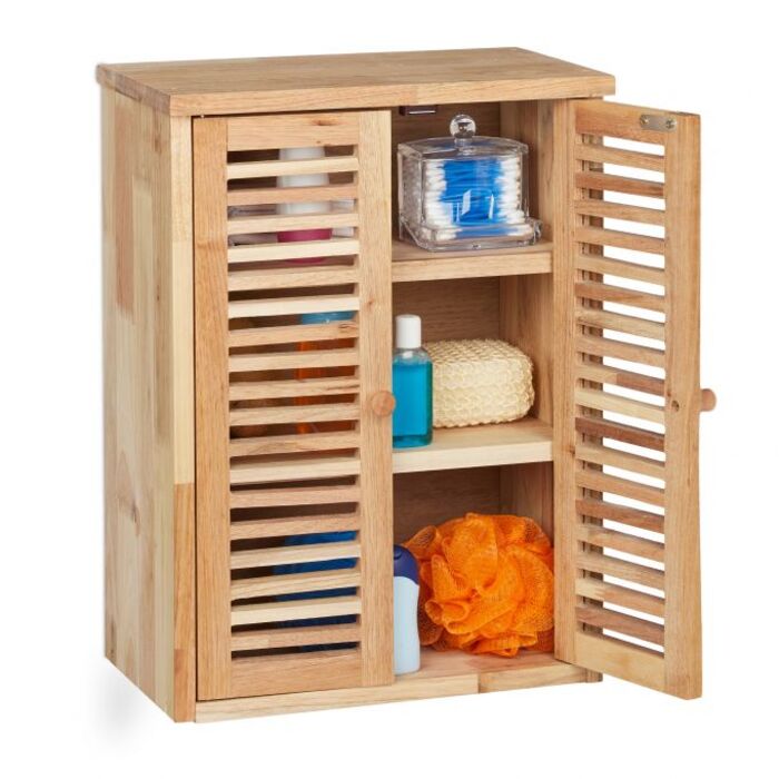 Relaxdays Schmaler Hängeschrank aus Walnuss