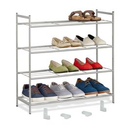 Relaxdays Stapelbares Schuhregal 4 Ebenen