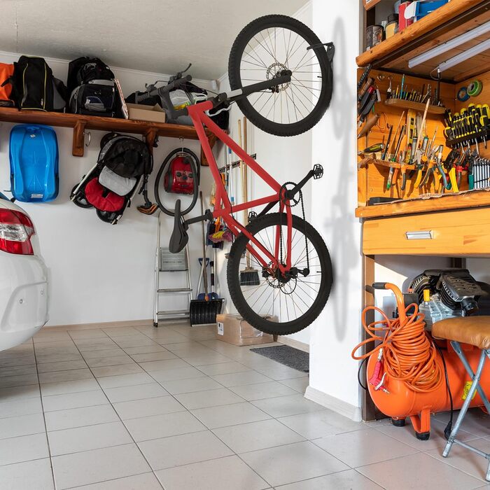 Relaxdays Fahrrad Wandhalterung, 6er Set, Fahrradaufhängung bis 25 kg, vertikal, Wand Fahrradhalter, Metall, schwarz