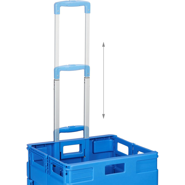Relaxdays Einkaufstrolley, Klapptrolley, 35 kg, faltbar, Rolltrolley (Blau)