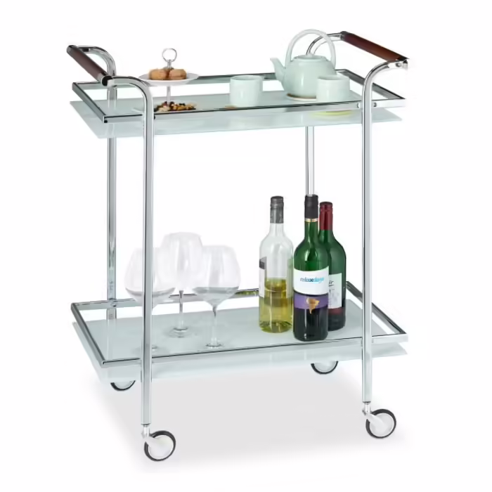 Relaxdays Servierwagen Milchglas