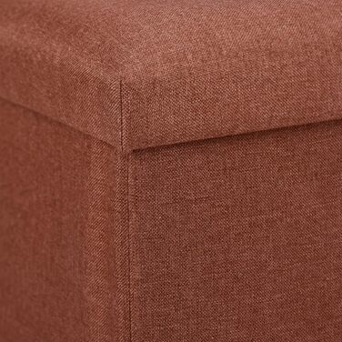 Relaxdays Sitzhocker, faltbar, gepolstert, eckig, Stoff, 37x37,5x37,5 cm, 1 Stk (Braun)