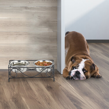 Relaxdays Hunde Napfset mit Halterung