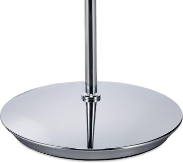 Relaxdays Stehlampe, Stoffschirm, Chromfuß, E27, Ø 40 cm, 148,5 cm hoch, weiß