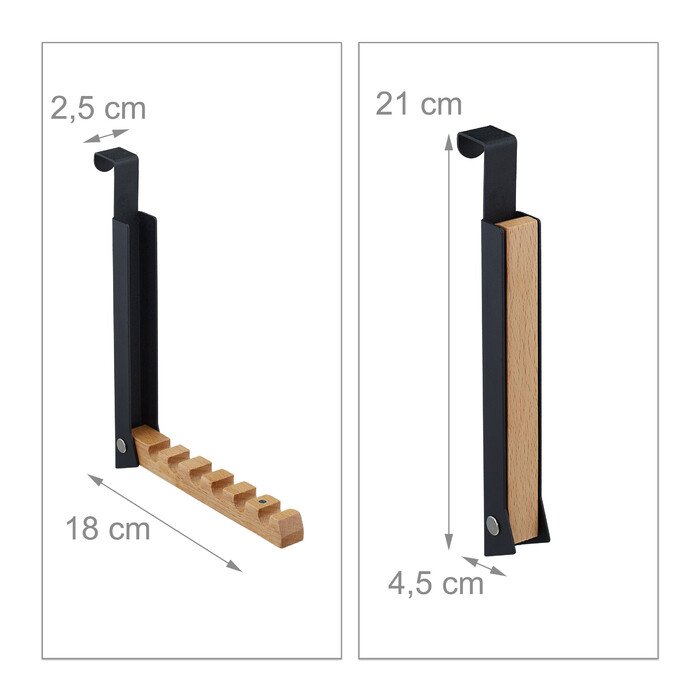 Relaxdays Klappbare Türgarderobe schwarz